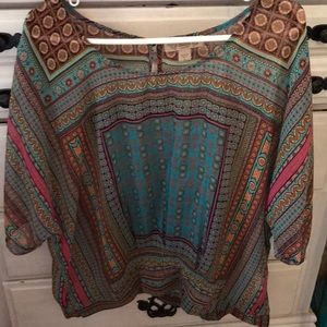 Sheer multi color top